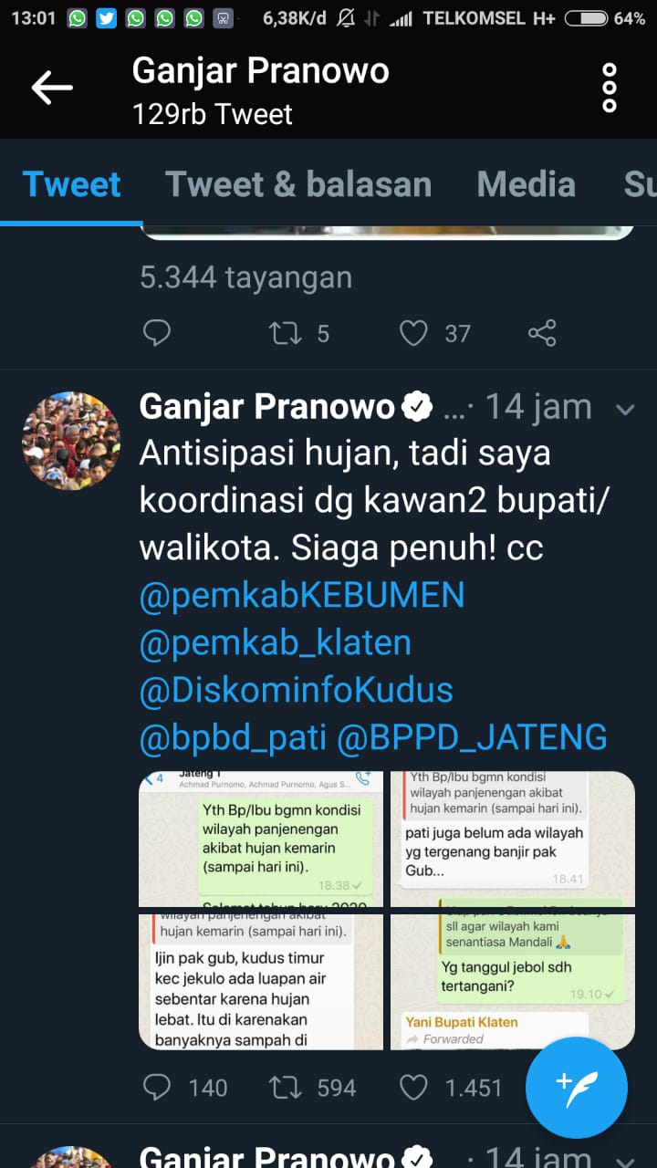 Jakarta Kebanjiran, Ini Lho Cara Gubernur Ganjar Antisipasi Banjir Bersama Bupati dan Walikota