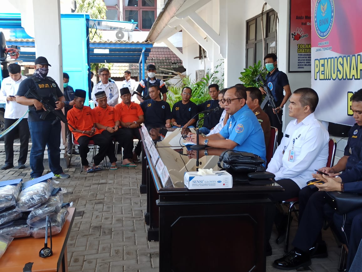 BNNP Jateng Musnahkan Barang Bukti Ratusan Gram Narkotika