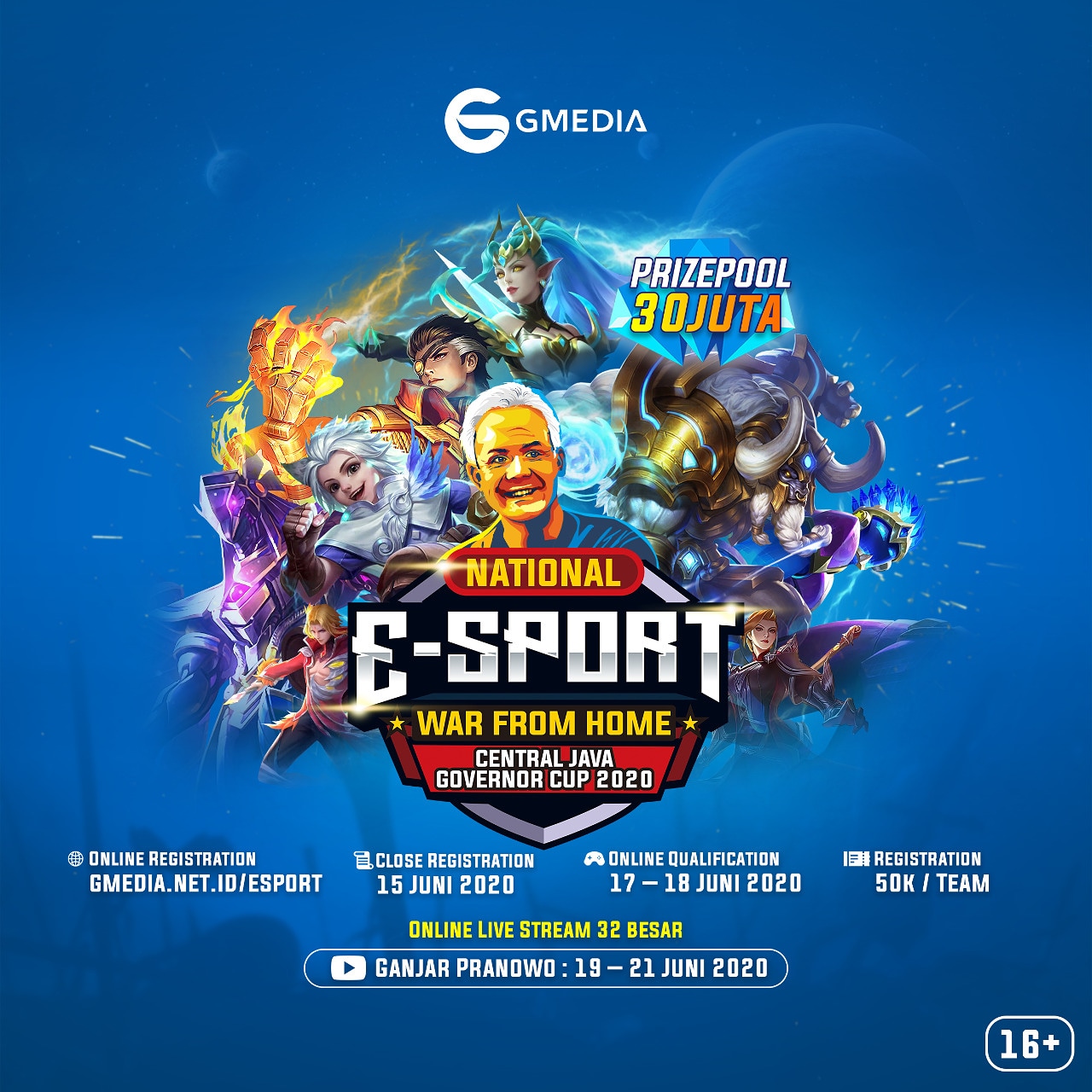 Ganjar Gelar E-sport Mobile Legend, War From Home Berhadiah Rp 30 Juta