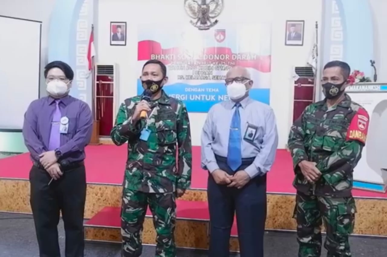 Sambut HUT ke-75 TNI, Kodim 0718/ Pati Bersama RS Keluarga Sehat Gelar Donor Darah