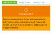Prakiraan Cuaca di Jateng Hari Ini, BMKG Keluarkan Peringatan Dini