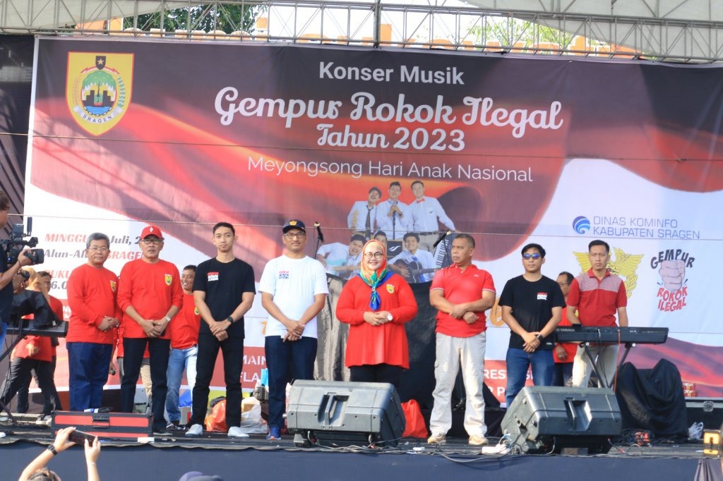 Edukasi Gempur Rokok Ilegal di Sragen Dipadukan dengan Konser Musik Aftershine