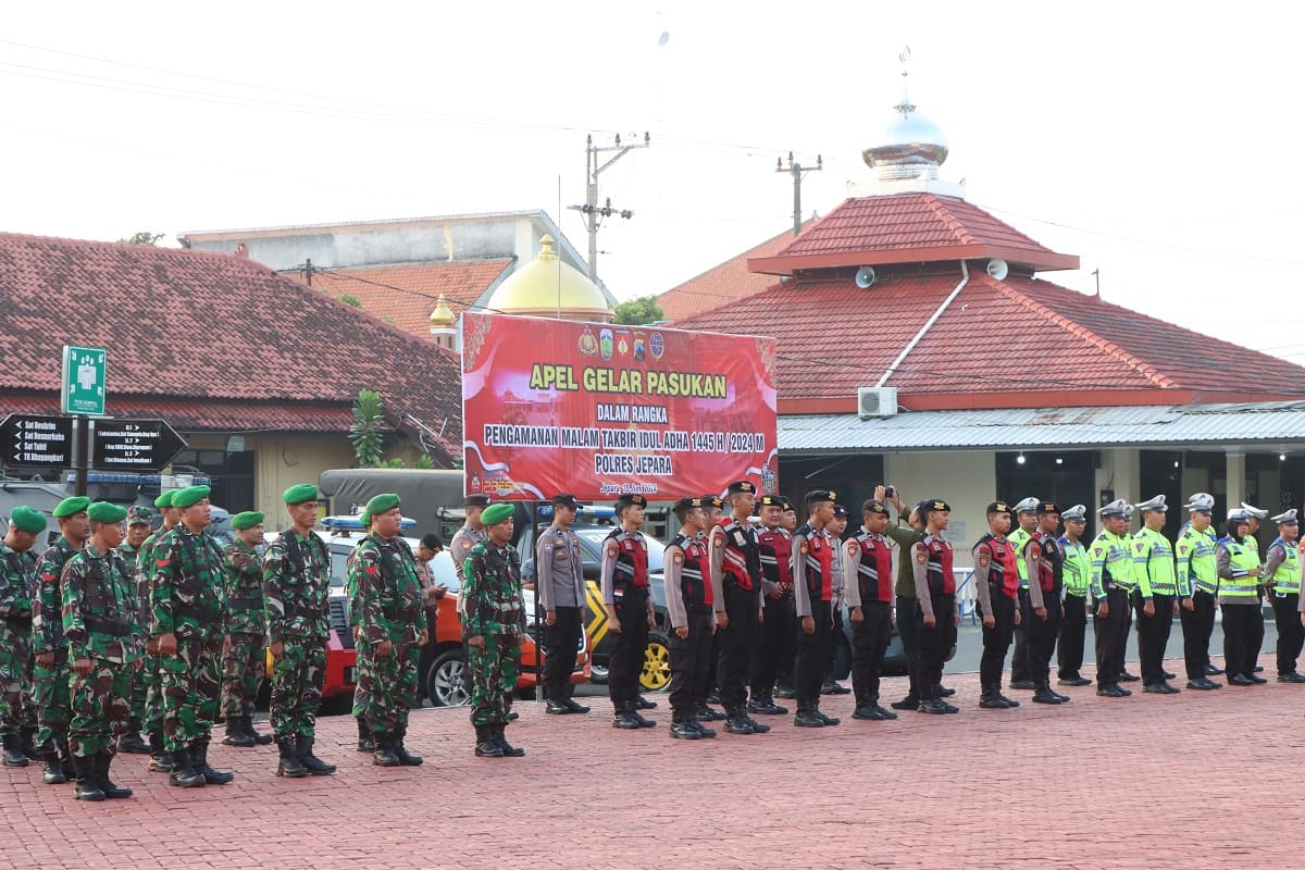 Amankan Malam Takbir dan Liburan Iduladha, Polres Jepara Kerahkan Ratusan Personel