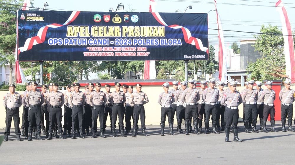 Polres Blora Laksanakan Apel Gelar Pasukan Operasi Patuh Candi 2024