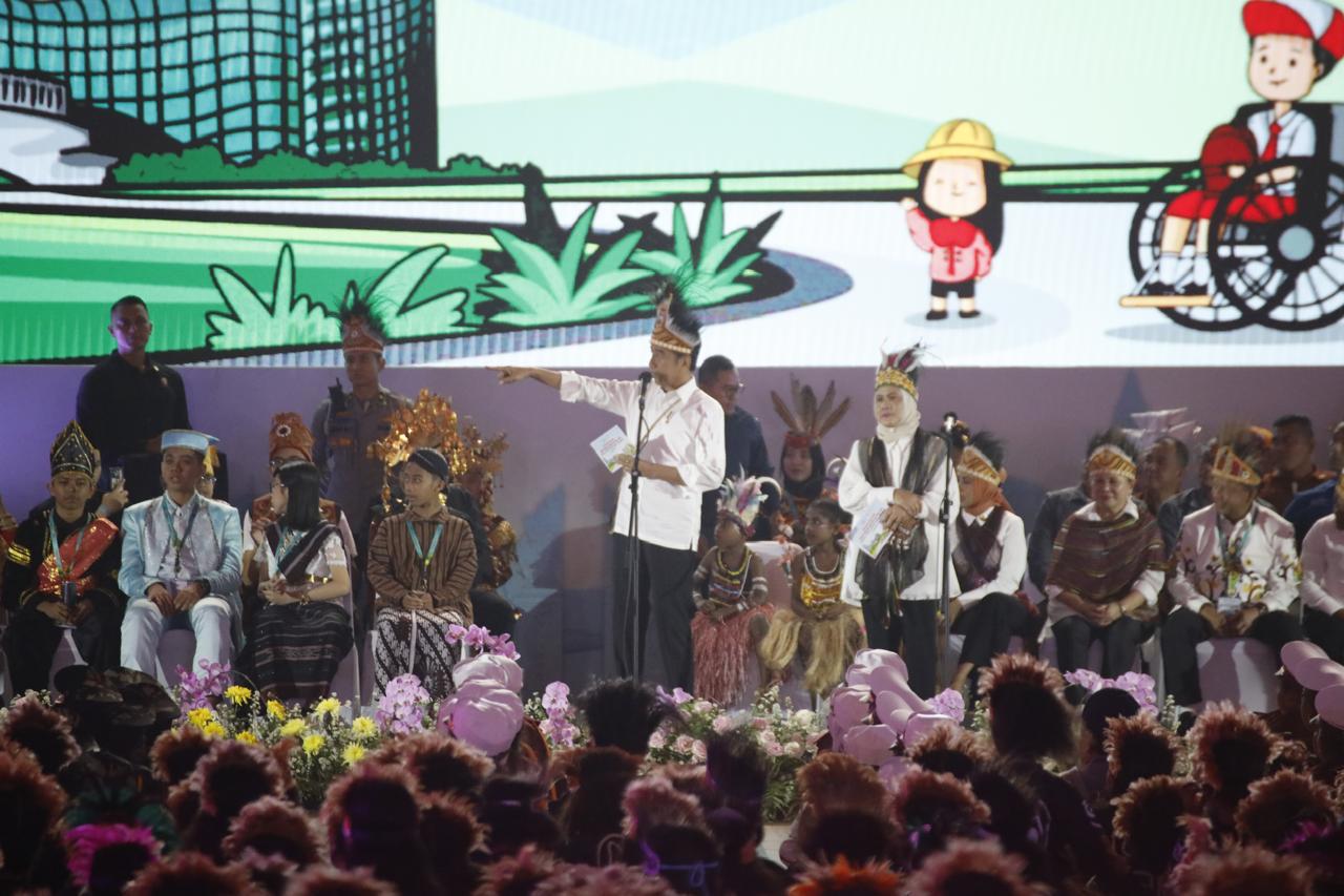 Gemuruh Suara Anak di Istora Papua Bangkit, Warnai Perayaan HAN 2024