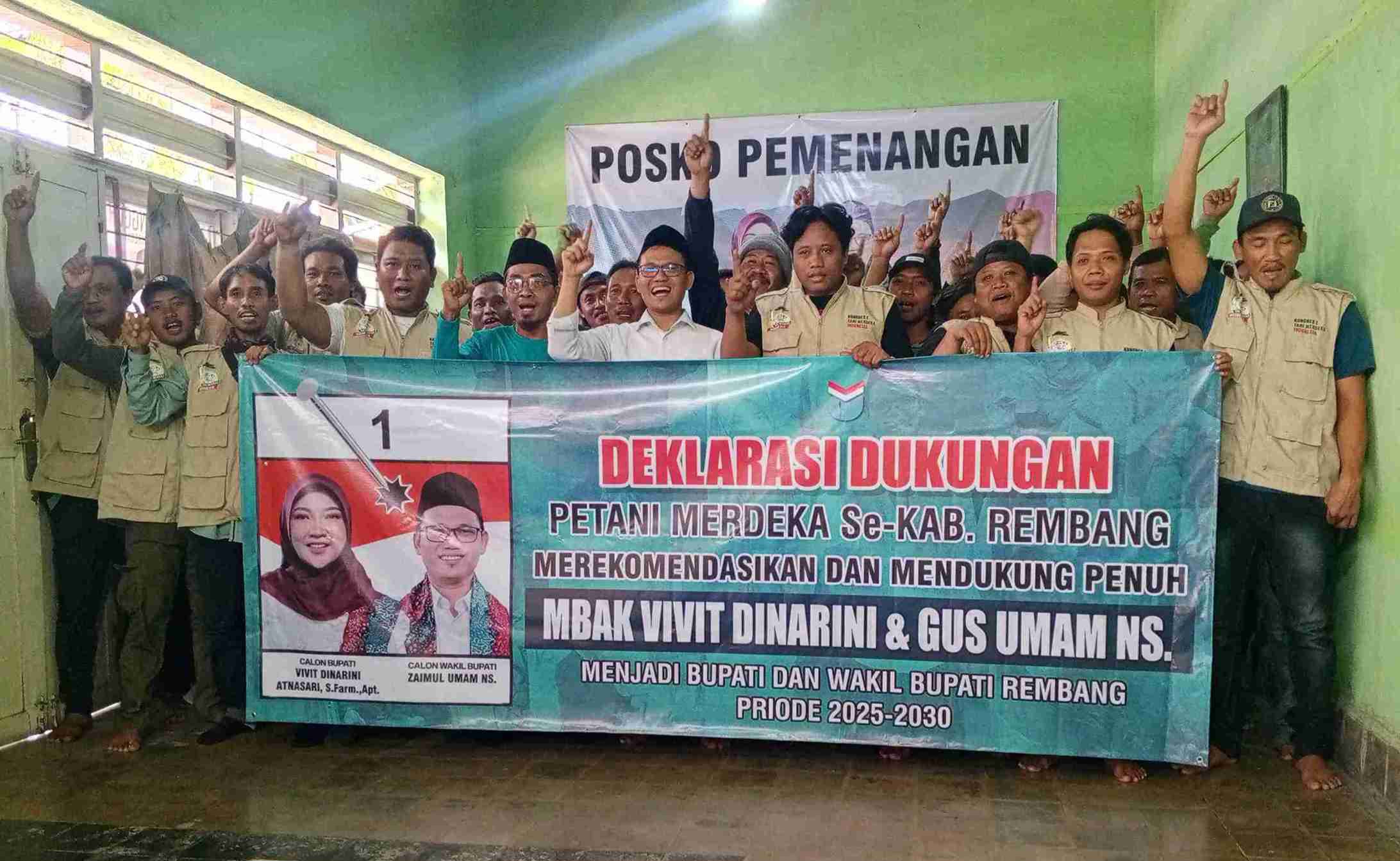 Kelompok Tani Merdeka Rembang Deklarasi Dukung Vivit-Umam untuk Pilkada 2024: Siap All Out Menangkan Paslon Nomor 1