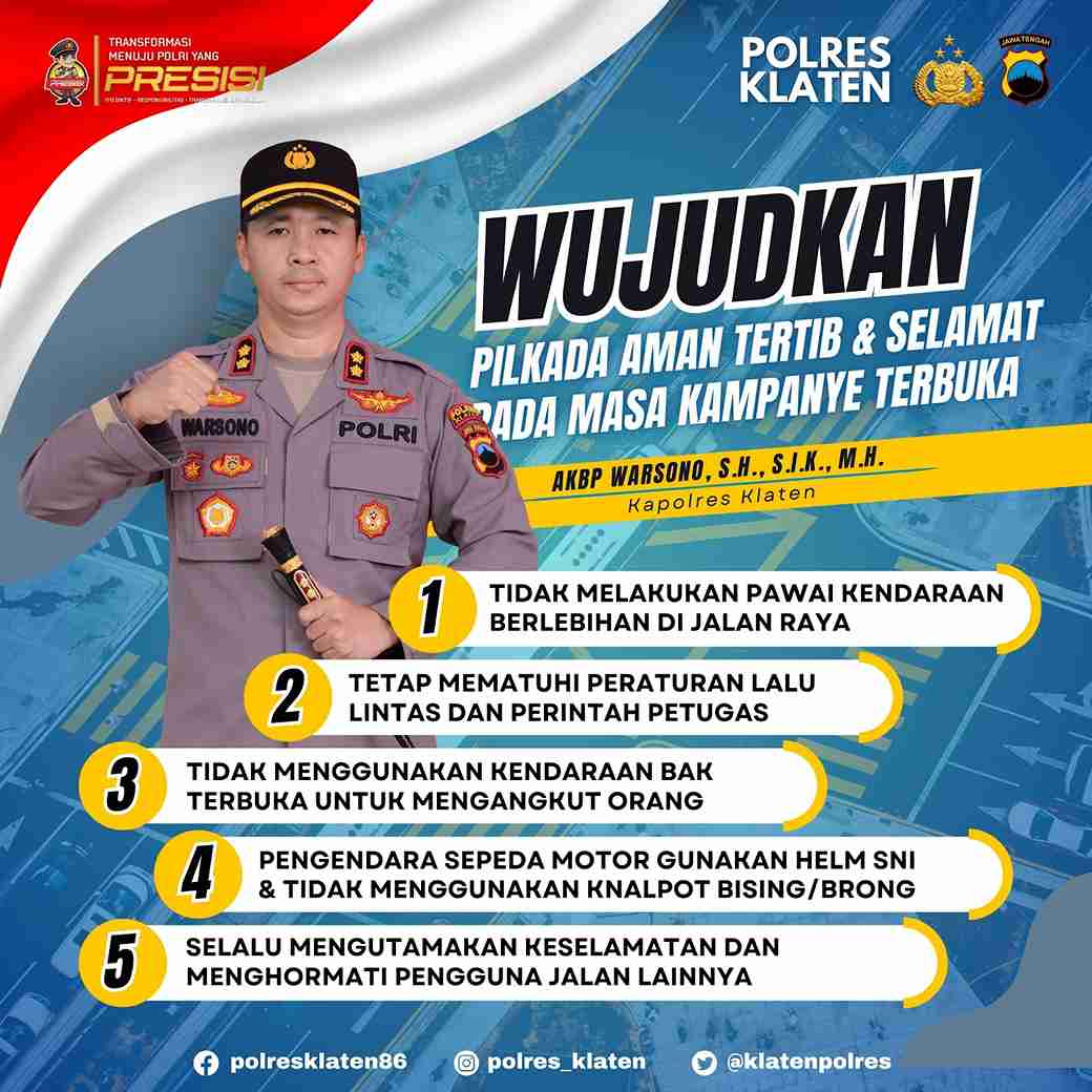 Masuki Masa Kampanye Pilkada 2024, Ini Imbauan Polres Klaten