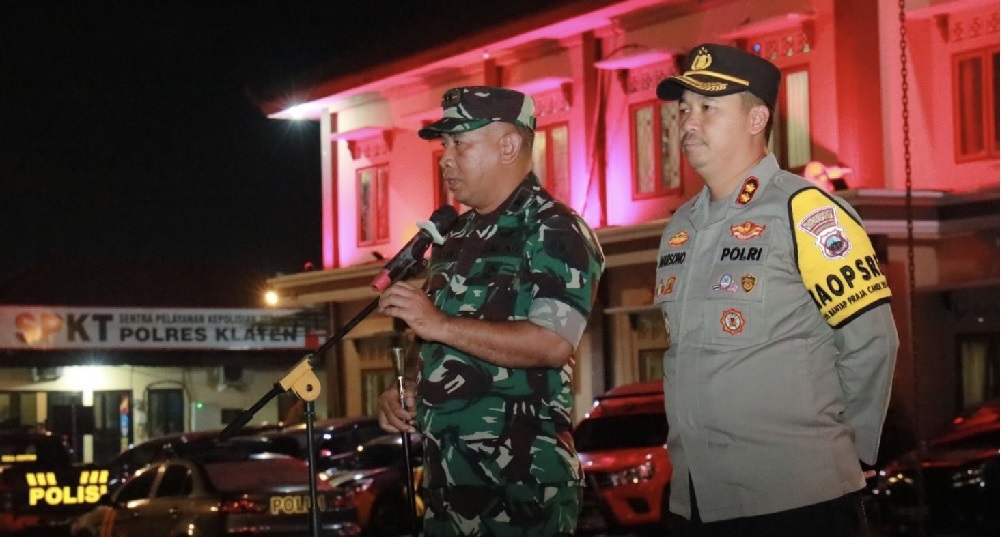 Sinergi TNI-Polri, Polres Klaten Gelar Patroli Gabungan Jaga Keamanan Masa Tenang Pilkada