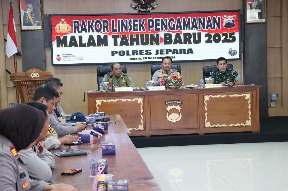 Sambut Malam Tahun Baru, Polres Jepara Gelar Rakor Lintas Sektoral