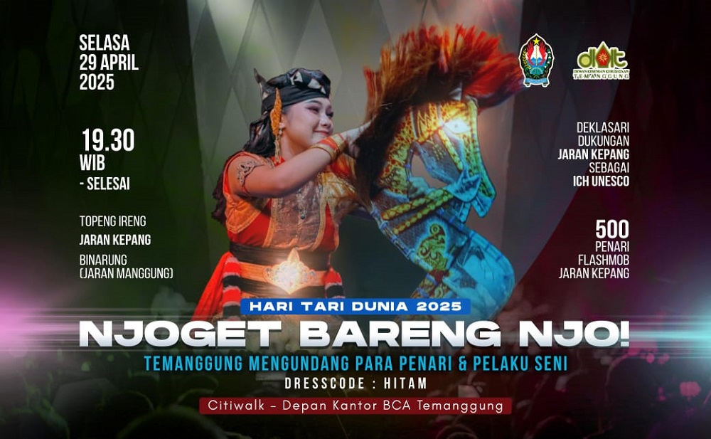 Peringati Hari Tari Sedunia, Ratusan Seniman Temanggung Bakal Flashmob di City Walk