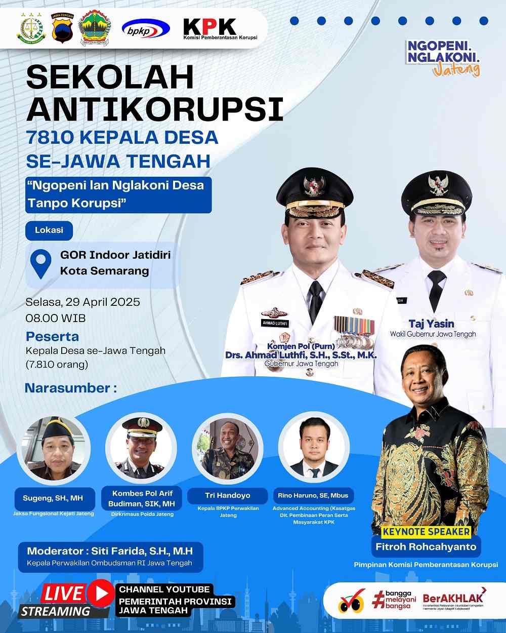 Gelar Sekolah Antikorupsi, Ahmad Luthfi Kumpulkan 7.810 Kades