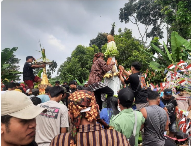 Berebut Berkah, Bukan Berkelahi, Gunungan Ludes Diserbu Warga di Sedekah Bumi Pati