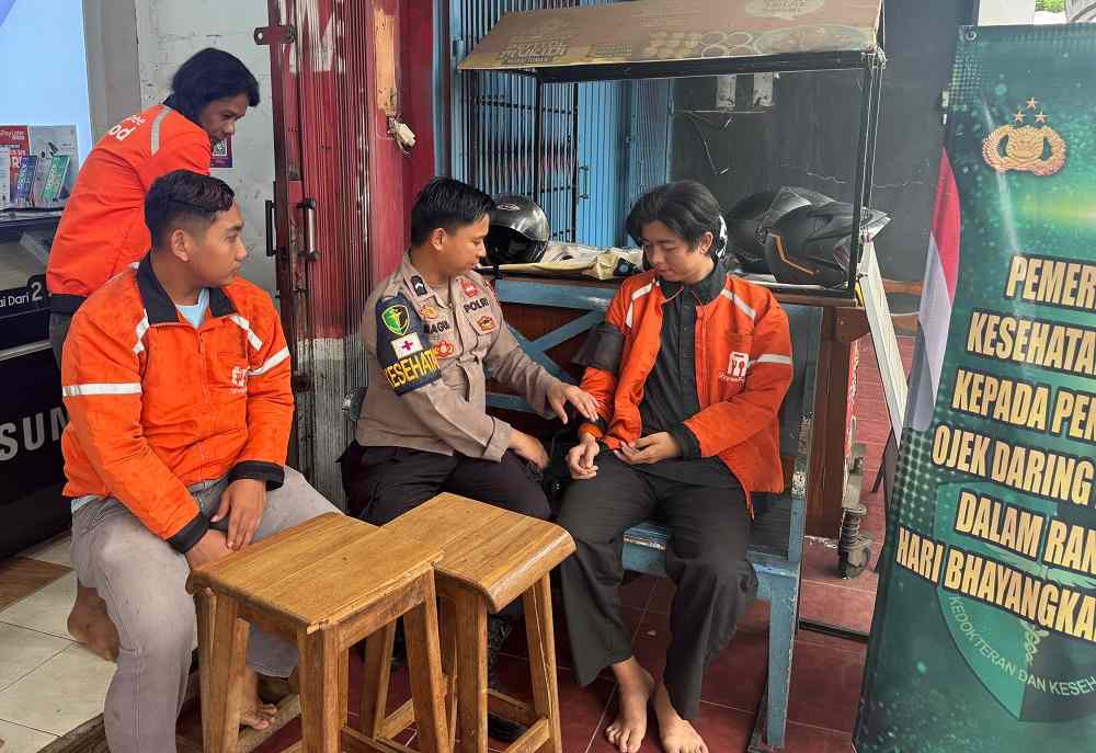 Polres Jepara Gelar Pemeriksaan Kesehatan Gratis Bagi Pengemudi Ojol