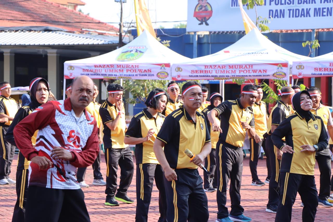 Polres Jepara Gelar Olah Raga Bersama hingga Bazar UMKM