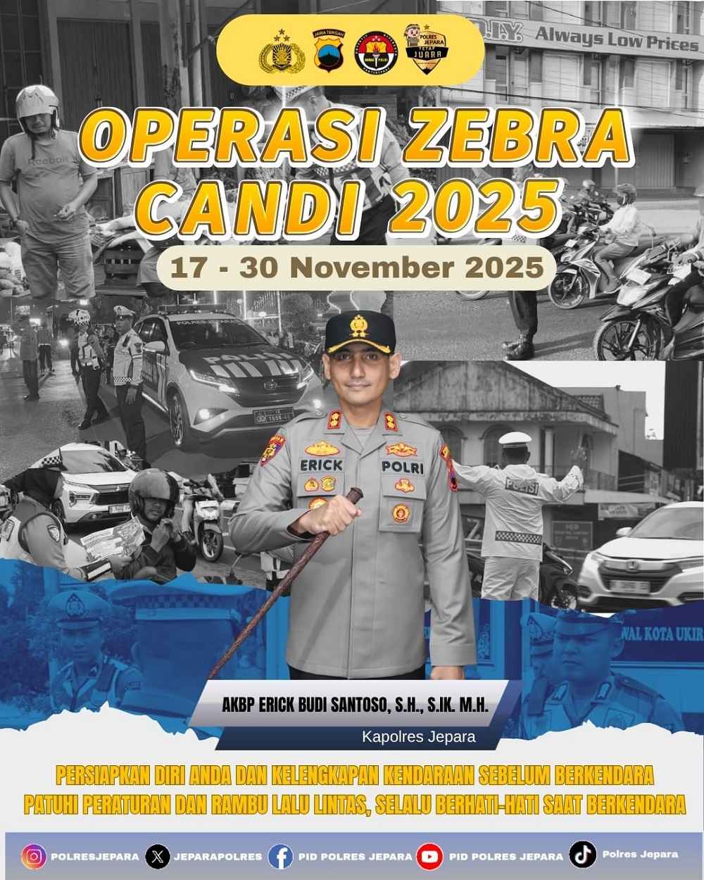 Polres Jepara Siap Gelar Operasi Zebra Candi 2025, Catat Tanggalnya