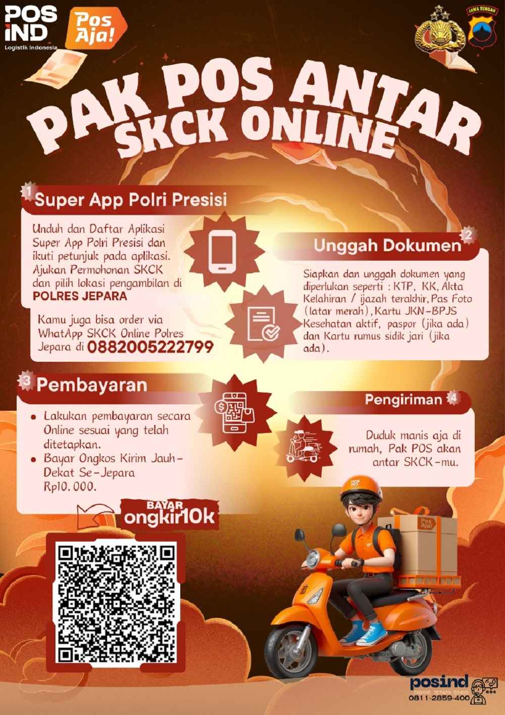 Polres Jepara Berikan Layanan SKCK Delivery, Biayanya Cuma Rp10.000